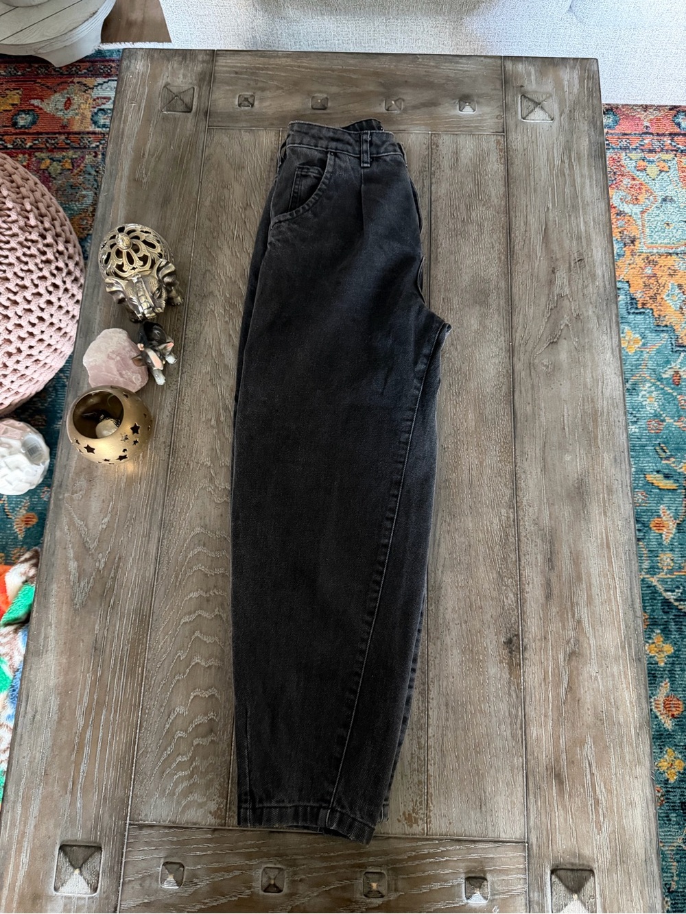 Zara High-Waist Relaxed Black Barrel Jeans - Picture 10 of 12